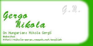 gergo mikola business card