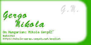 gergo mikola business card